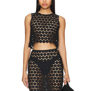 Rumer 'Capri' Black Crop Blouse Size XS